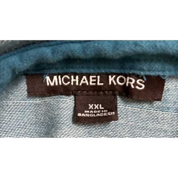 Michael Kors Women's Blue‎ Striped Short Sleeve Polo Shirt Size XXL - Picture 4 of 4